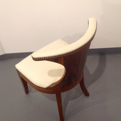Cockfight style chair rear view walnut frame - Armchairs And Accent Chairs