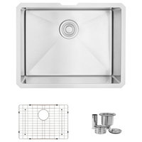STYLISH 23" x 18" Stainless Steel 16 Gauge Single Basin Undermount Kitchen Sink