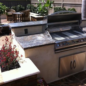 Pool Deck Remodel - Custom concrete, bbq and depressed fire pit