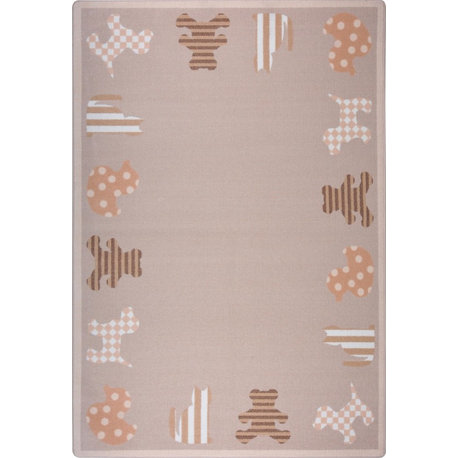 Kid Essentials Rug, Frisky Friends, Beige, 7'8"x10'9"