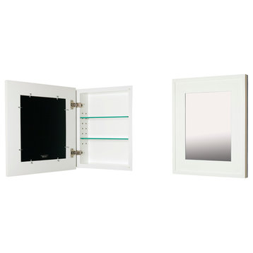 14"x18" Fox Hollow Furnishings Mirrored Medicine Cabinet, White