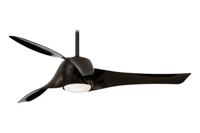 CASA BRUNO Artemis ventilador de diseño Ø 147 cm, negro, con luz
