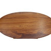 Chinese Oval Light Brown Rosewood Entryway Foyer Pedestal Table Hcs5066