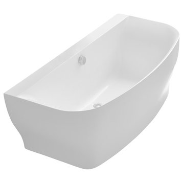ANZZI Bank Series 5.41' Freestanding Bathtub, White