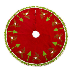 RUNNING REINDEER TREE SKIRT - NEW - Christmas Tree Skirts