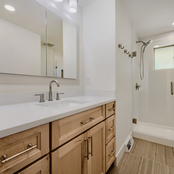 Full Kitchen & Bathroom Remodel | Warm Maple + Soft White Cabinetry | Colorado