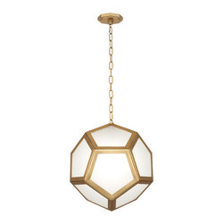 Robert Abbey - Robert Abbey Mary McDonald Pythagoras 1-Light Pendant, Matte Brass - Pendant Lighting