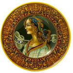 PRIMA CLASSE - Prima Classe, Large Wall Plate With Renaissance Figure 'Dulce Est Amar', Woman - Prima classe: