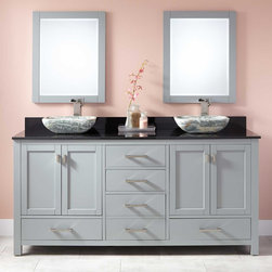 72" MODERO DOUBLE VESSEL SINK VANITY - CHILLED GRAY - Bathroom Vanities And Sink Consoles