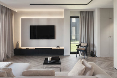 Living room - scandinavian living room idea in Other