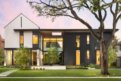 Contemporary exterior home idea in Dallas