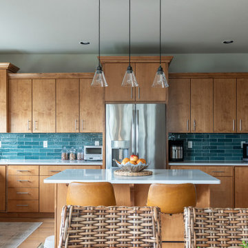 Boho Teal Kitchen Remodel