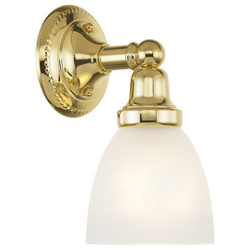 Livex Lighting 1021 Classic 1 Light Bathroom Sconce - Polished Brass