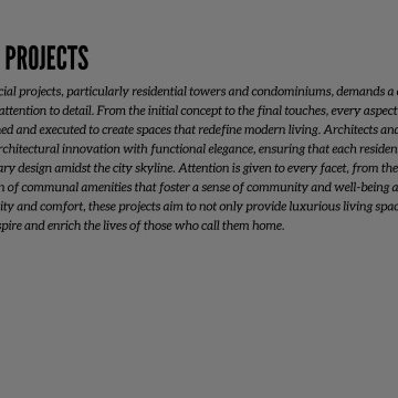 Introduction to commercial Projects