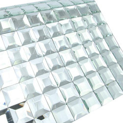 Glossy Diamond 3D Modern Square Glass Mosaic Tiles - Home Accessories & Decor