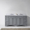 Virtu Talisa 72" Double Bathroom Vanity, Gray With Marble Top And Square Sink