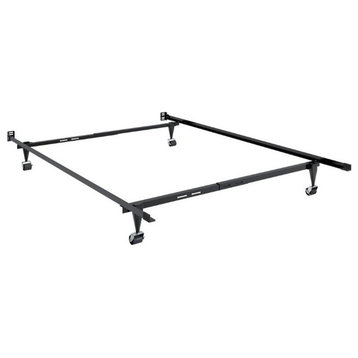 Atlin Designs Adjustable Traditional Metal Twin to Full Bed Frame in Black