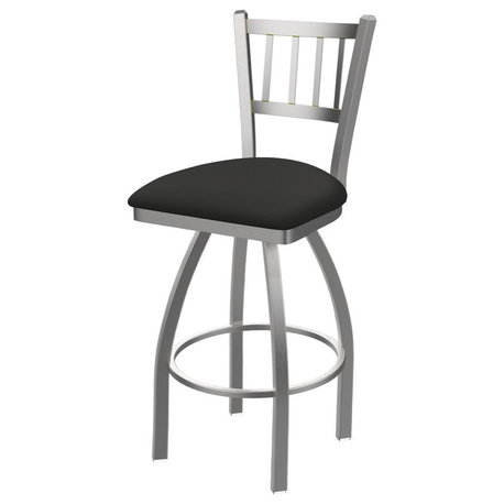 810 Contessa 30 Swivel Bar Stool with Stainless Finish and Canter Iron Seat