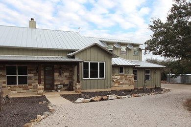 Transitional exterior home idea in Austin