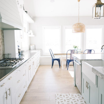 Fresh, Modern Farmhouse + Coastal Kitchen