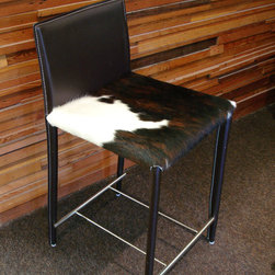 Tri-colored Cowhide Stools - Bar Stools And Counter Stools
