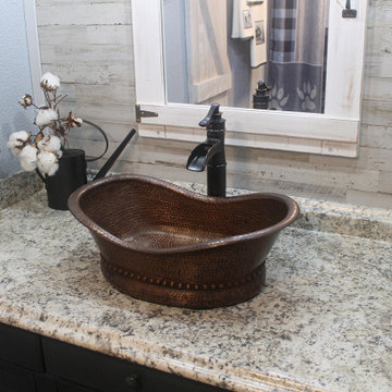 20" Bath Tub Vessel Hammered Copper Sink (VBT20DB)