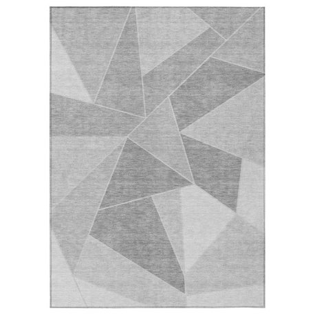 Machine Washable Indoor/Outdoor Chantille ACN636 Gray 3' x 5' Rug