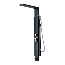Sintra Stainless Steel Black Shower Panel System with Rainfall Shower - Shower Panels And Columns