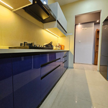 High-Gloss PU Finish Modular Kitchen | Tata 88 East, Kolkata
