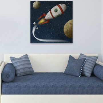 "Spaceship Adventure" Painting Print on Wrapped Canvas