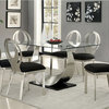 ORLA CONTEMPORARY STYLE SILVER AND BLACK  BASE FINISH 7 PIECE DINING TABLE