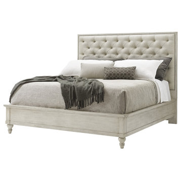 Lexington Oyster Bay Queen Sag Harbor Tufted Upholstered Bed, Distressed