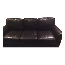 ennifer Convertibles Dark Brown Bonded Leather Sofa - Futons