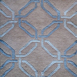 KTC-43 BEIGE  BLUE - Rugs