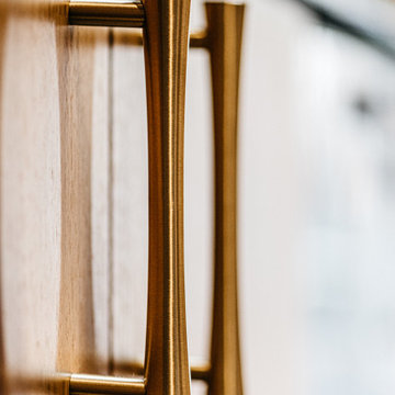 Vertical T-Bar Brass Cabinet Handles