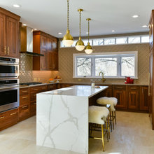 Stained cabinet kitchens
