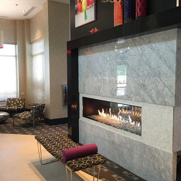 Custom See Through Fireplace - Raleigh Hilton Garden Inn