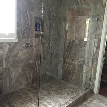 AFTER New accessible shower with glass panel