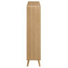 Modway Transmit 7-Shelf Wood Bookcase with Splayed Dowel Legs in Oak