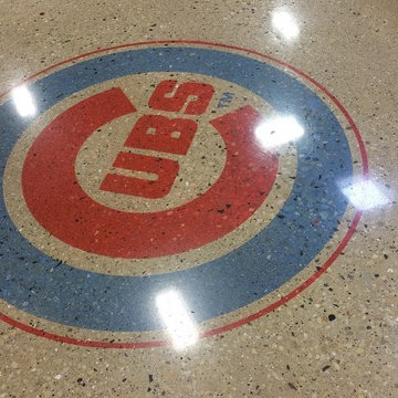 Stained Polished Concrete Cubs Logo