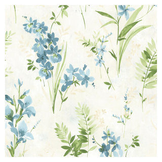 Deja Light Green Floral Wallpaper