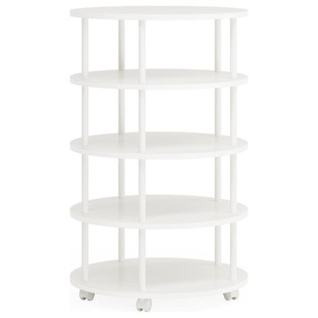 Tribesigns 5-Tier Rotating Shoe Rack for Entryway Bedroom Closet, White