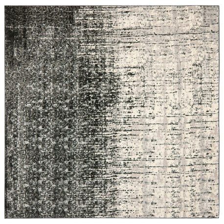 Safavieh Retro Collection RET2770 Rug, Black/Light Grey, 8' Square