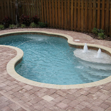 Fiberglass Pool with Deck Jets and Bubblers
