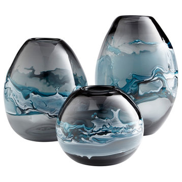 Cyan Mescolare Vase 10462, Blue and White