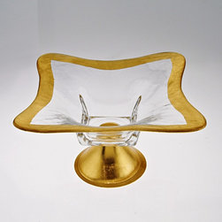 Square Footed Gold Leaf 8" Bowl - Products