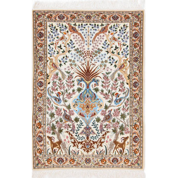 Persian Rug Isfahan Silk Warp 4'1"x2'11"