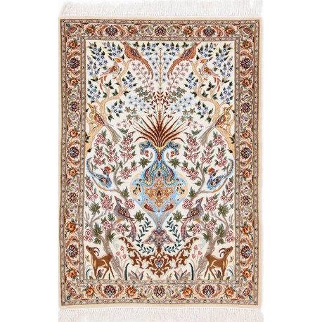 Persian Rug Isfahan Silk Warp 4'1"x2'11"