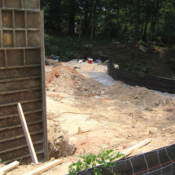 Construction Process- Silt Fencing above Retaining wall
