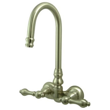 Elements Of Design DT0718AL Double Handle Wall Mounted Clawfoot - Satin Nickel